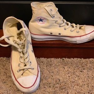 Mid top off white converse